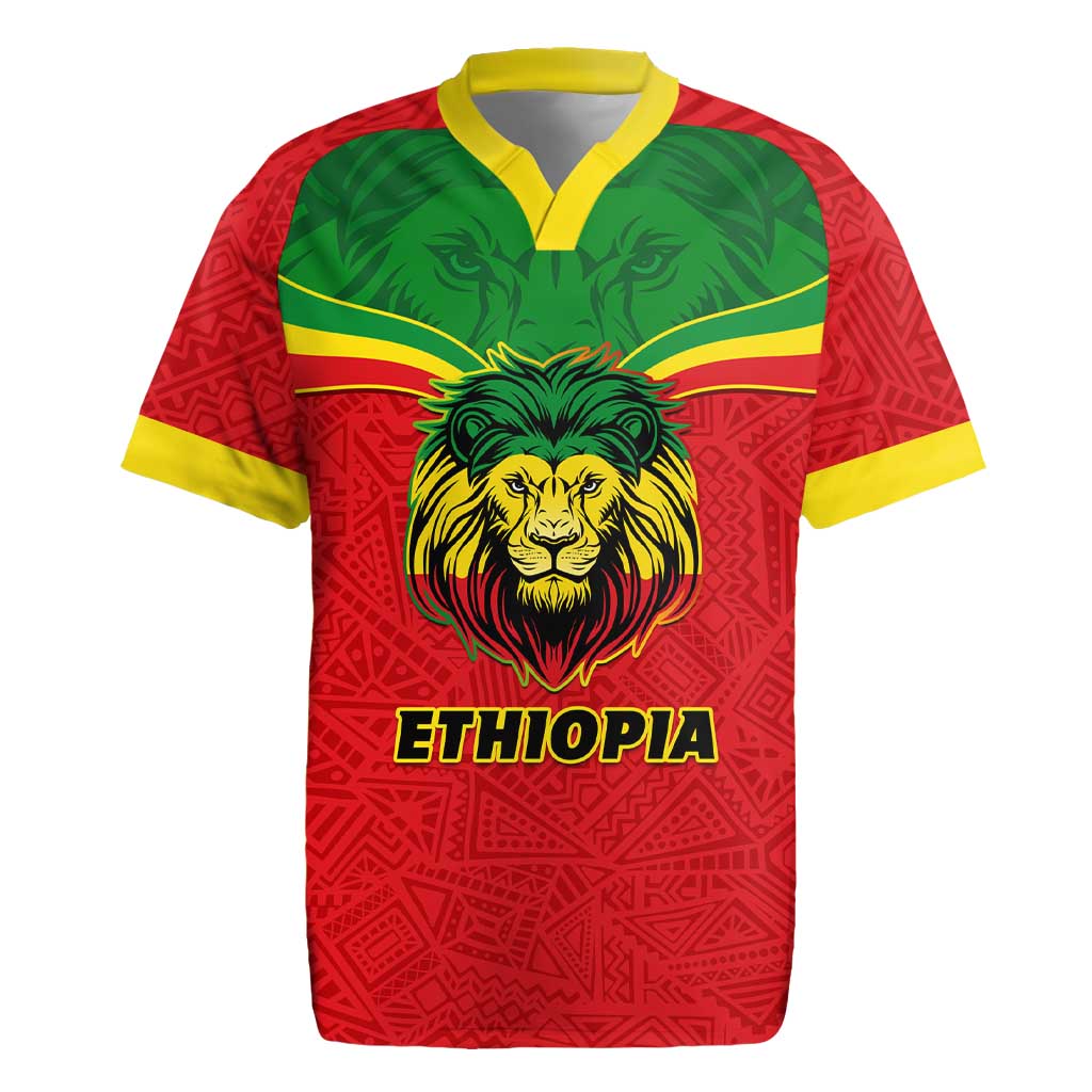 Personalized Ethiopia Rugby Jersey with Lion of Judah Flag Style - Special Version