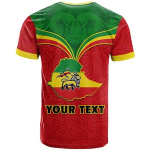 Personalized Ethiopia T shirt with Lion of Judah Flag Style - Special Version