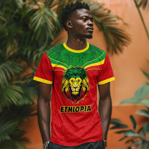 Personalized Ethiopia T shirt with Lion of Judah Flag Style - Special Version