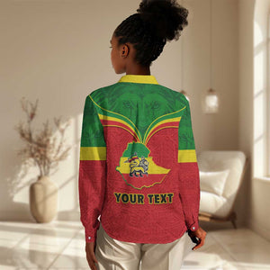 Personalized Ethiopia Women Casual Shirt with Lion of Judah Flag Style - Special Version