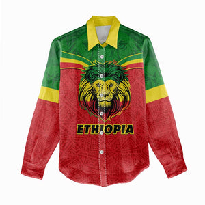 Personalized Ethiopia Women Casual Shirt with Lion of Judah Flag Style - Special Version