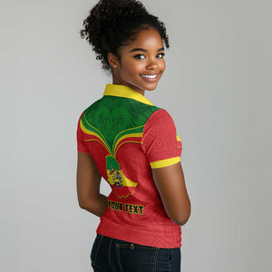 Personalized Ethiopia Women Polo Shirt with Lion of Judah Flag Style - Special Version LT01