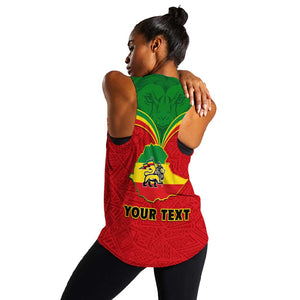 Personalized Ethiopia Women Racerback Tank with Lion of Judah Flag Style - Special Version