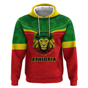 Personalized Ethiopia Zip Hoodie with Lion of Judah Flag Style - Special Version