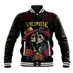 Personalised Sugar Skull Couple Valentine Baseball Jacket Roses Romantic Love
