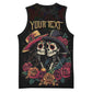 Personalised Sugar Skull Couple Valentine Basketball Jersey Roses Romantic Love LT01