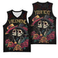 Personalised Sugar Skull Couple Valentine Basketball Jersey Roses Romantic Love LT01