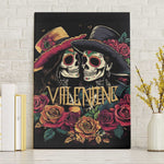 Sugar Skull Couple Valentine Canvas Wall Art Roses Romantic Love