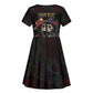 Personalised Sugar Skull Couple Valentine Kid Short Sleeve Dress Roses Romantic Love