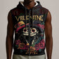 Personalised Sugar Skull Couple Valentine Sleeveless Zip Hoodie Roses Romantic Love - African Pride