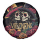 Sugar Skull Couple Valentine Spare Tire Cover Roses Romantic Love