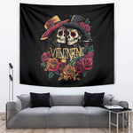 Sugar Skull Couple Valentine Tapestry Roses Romantic Love