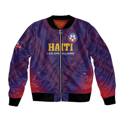 Custom Afro Haiti Football Bomber Jacket Come On Les Grenadiers