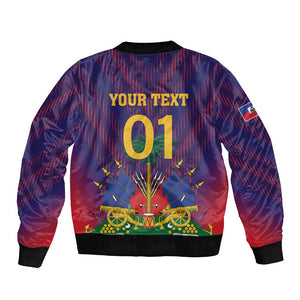 Custom Afro Haiti Football Bomber Jacket Come On Les Grenadiers