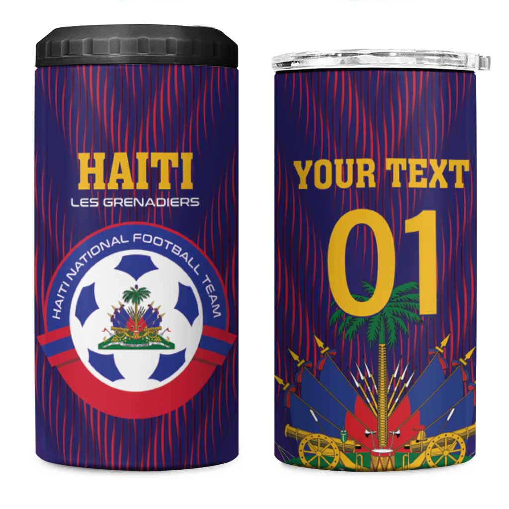 Custom Afro Haiti Football 4 in 1 Can Cooler Tumbler Come On Les Grenadiers