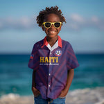 Custom Afro Haiti Football Kid Hawaiian Shirt Come On Les Grenadiers