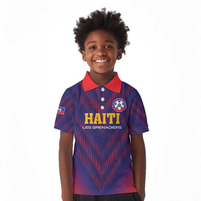 Custom Afro Haiti Football Kid Polo Shirt Come On Les Grenadiers