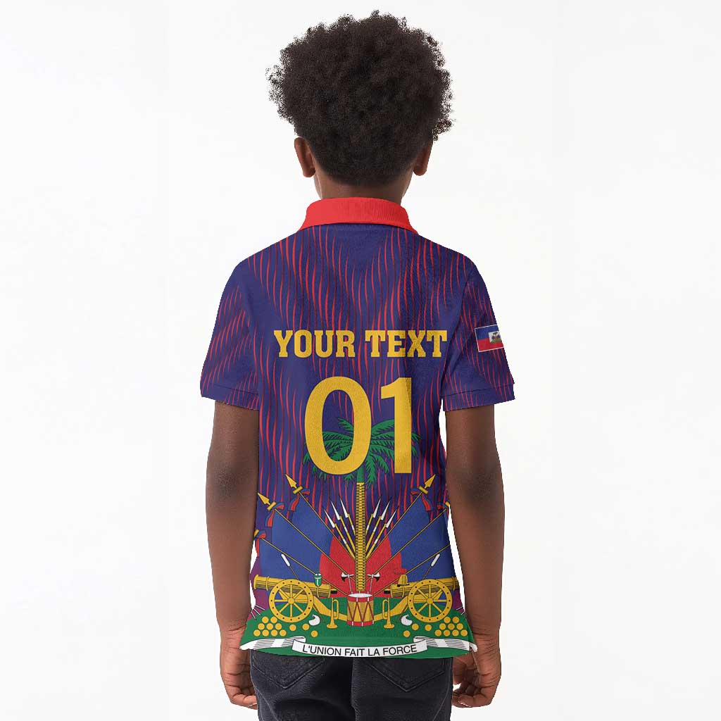 Custom Afro Haiti Football Kid Polo Shirt Come On Les Grenadiers