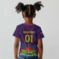 Custom Afro Haiti Football Kid T shirt Come On Les Grenadiers