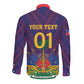Custom Afro Haiti Football Long Sleeve Button Shirt Come On Les Grenadiers