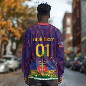 Custom Afro Haiti Football Long Sleeve Shirt Come On Les Grenadiers