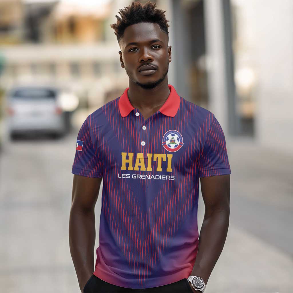 Custom Afro Haiti Football Polo Shirt Come On Les Grenadiers