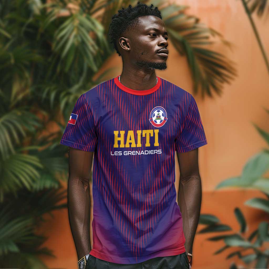 Custom Afro Haiti Football T shirt Come On Les Grenadiers