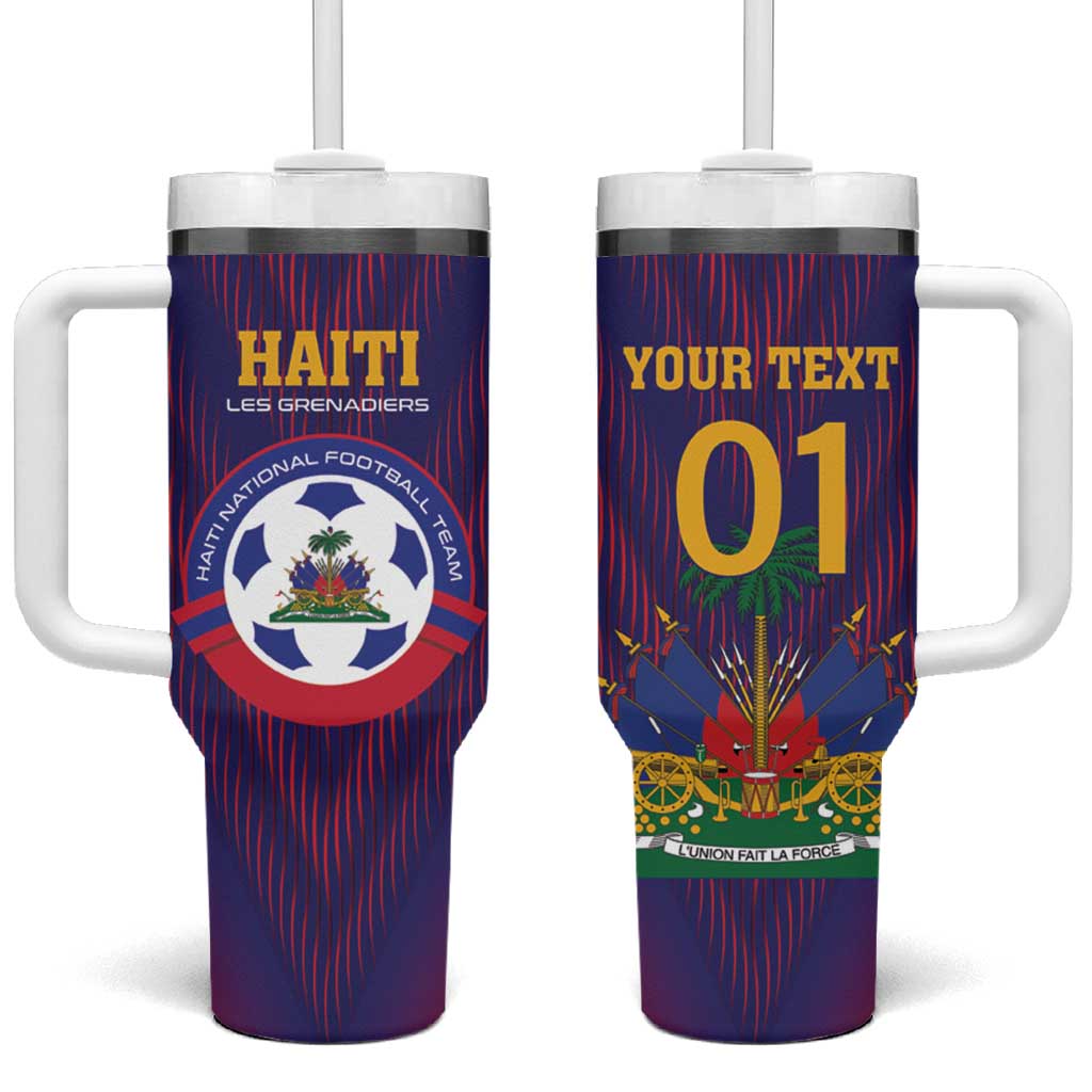 Custom Afro Haiti Football Tumbler With Handle Come On Les Grenadiers