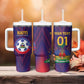 Custom Afro Haiti Football Tumbler With Handle Come On Les Grenadiers