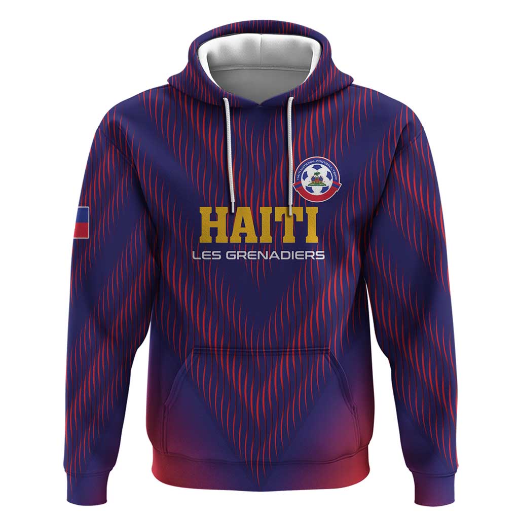 Custom Afro Haiti Football Zip Hoodie Come On Les Grenadiers