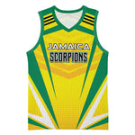 Custom Cricket Jamaica Basketball Jersey Scorpions We Made Legends LT01