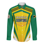 Custom Cricket Jamaica Long Sleeve Button Shirt Scorpions We Made Legends
