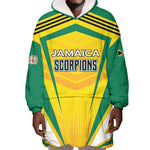 Custom Cricket Jamaica Wearable Blanket Hoodie Scorpions We Made Legends