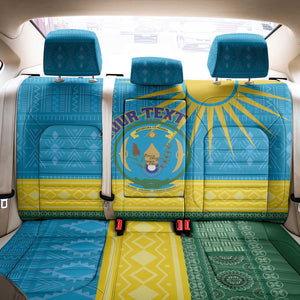 Personalized Rwanda Back Car Seat Cover Coat of Arms With African Pattern