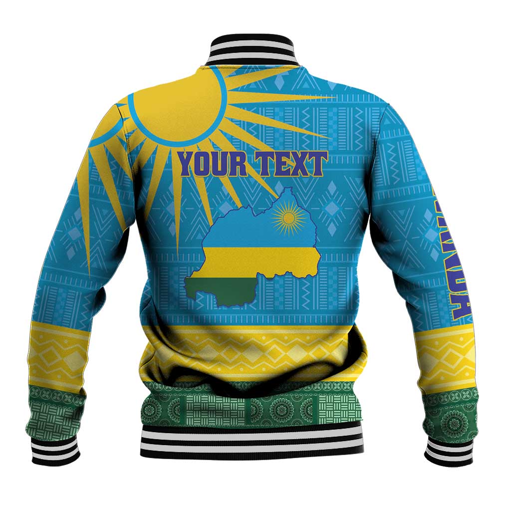 Personalized Rwanda Baseball Jacket Coat of Arms With African Pattern LT01
