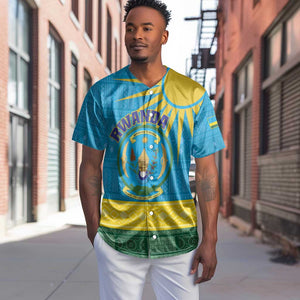 Personalized Rwanda Baseball Jersey Coat of Arms With African Pattern