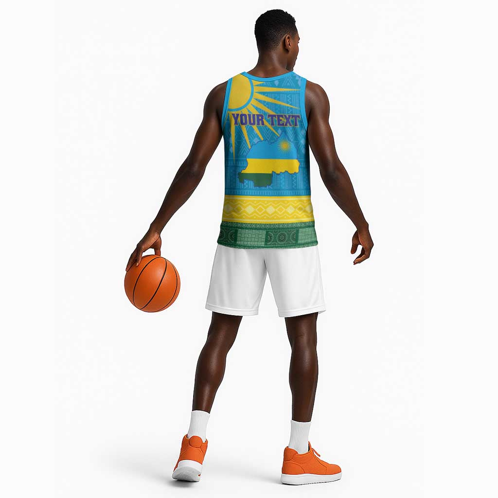 Personalized Rwanda Basketball Jersey Coat of Arms With African Pattern LT01