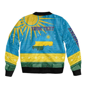 Personalized Rwanda Bomber Jacket Coat of Arms With African Pattern