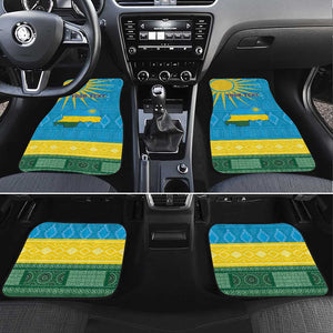 Personalized Rwanda Car Mats Coat of Arms With African Pattern