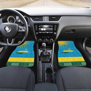 Personalized Rwanda Car Mats Coat of Arms With African Pattern