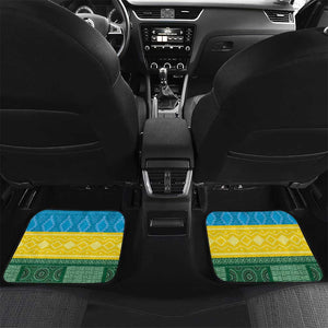 Personalized Rwanda Car Mats Coat of Arms With African Pattern