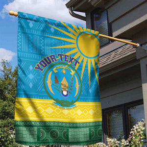 Personalized Rwanda Garden Flag Coat of Arms With African Pattern