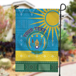 Personalized Rwanda Garden Flag Coat of Arms With African Pattern