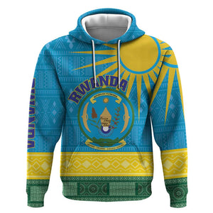 Personalized Rwanda Hoodie Coat of Arms With African Pattern