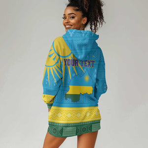 Personalized Rwanda Hoodie Dress Coat of Arms With African Pattern