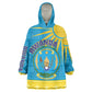 Personalized Rwanda KId Wearable Blanket Hoodie Coat of Arms With African Pattern