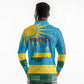 Personalized Rwanda Long Sleeve Polo Shirt Coat of Arms With African Pattern