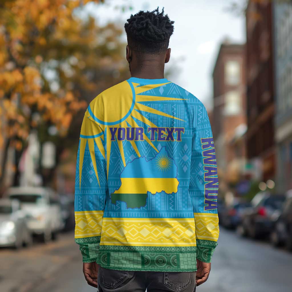 Personalized Rwanda Long Sleeve Shirt Coat of Arms With African Pattern LT01