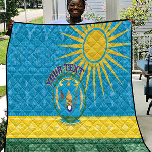 Personalized Rwanda Quilt Coat of Arms With African Pattern