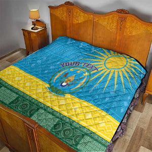 Personalized Rwanda Quilt Coat of Arms With African Pattern